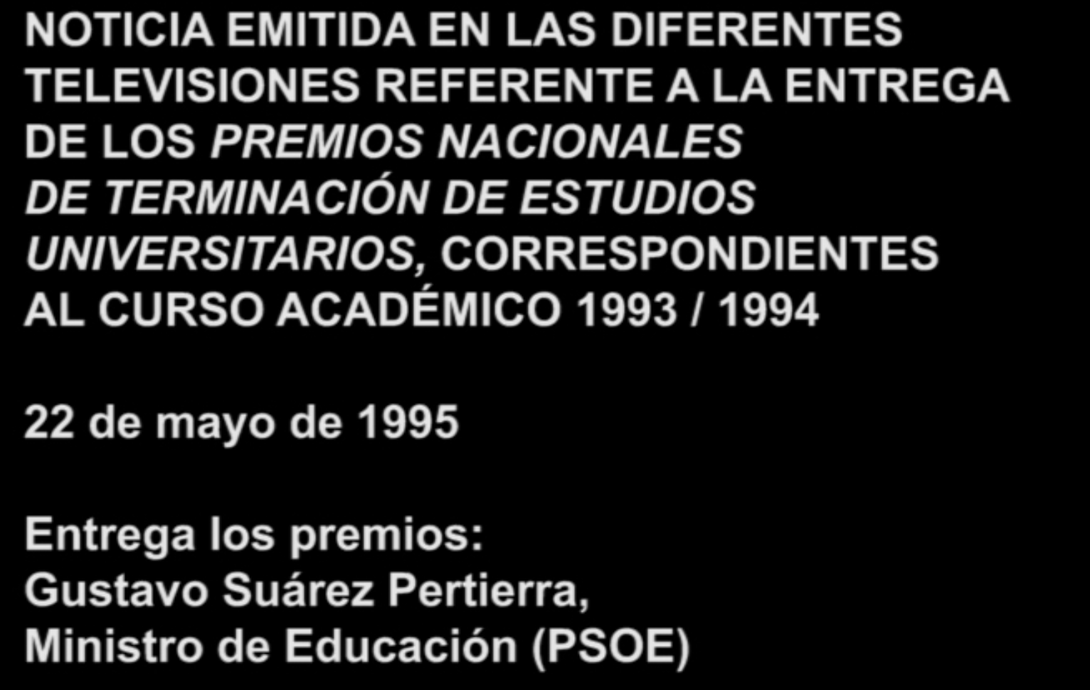 Entrega de los Premios Nacionales de Terminación de Estudios Universitarios